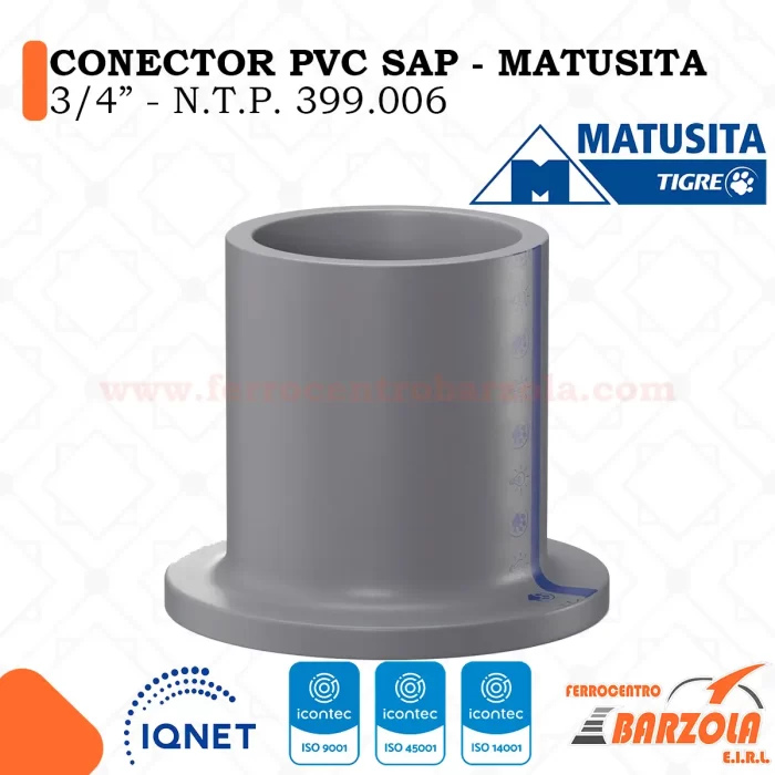 Conector PVC SAP 3/4" - MATUSITA