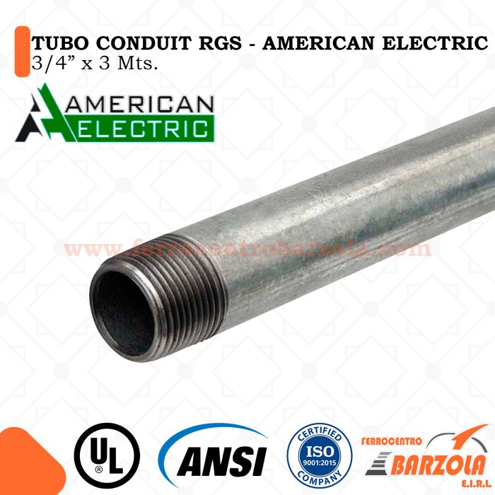 Tubo Conduit RGS 3/4" x 3mts - American Electric