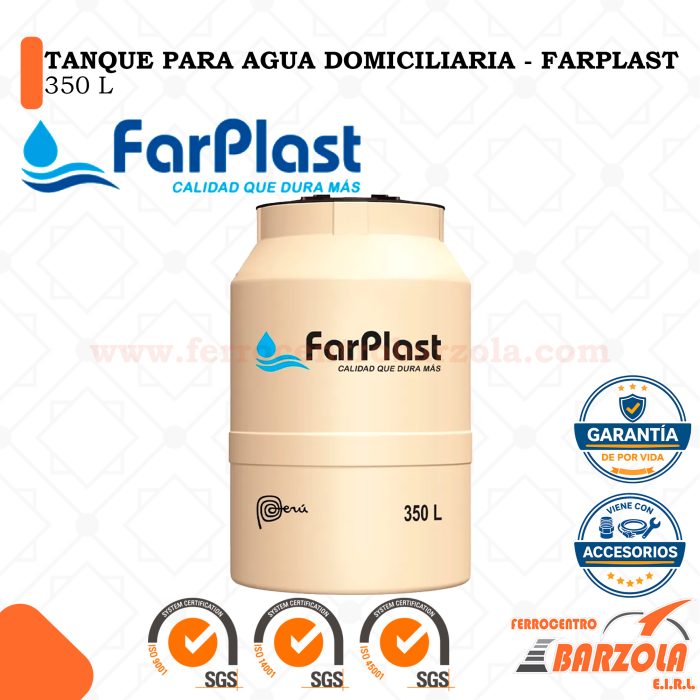 Tanque Para agua Domiciliaria 350L - FARPLAST