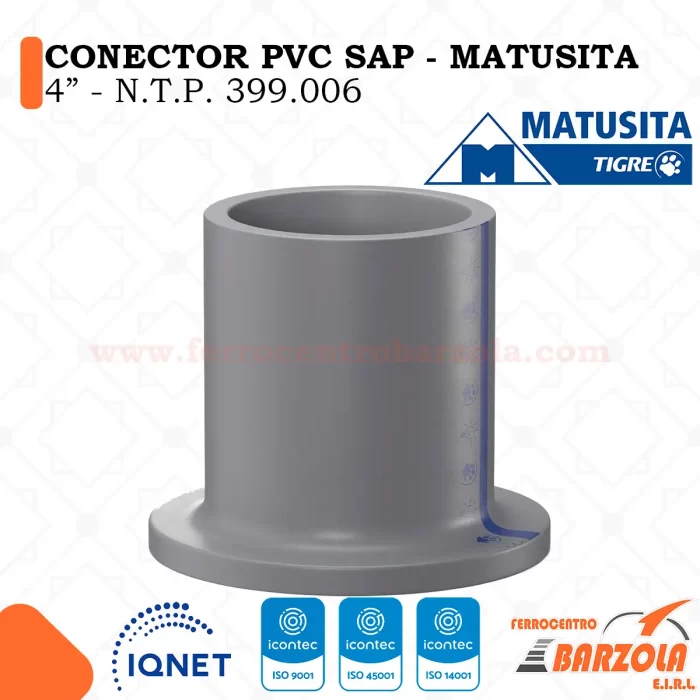 Conector PVC SAP 4" - MATUSITA