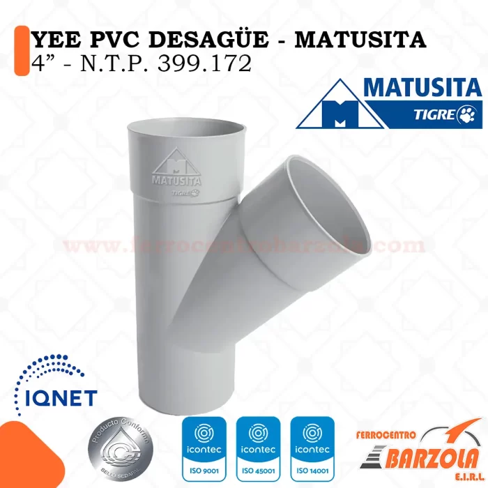 YEE PVC Desagüe 4" - MATUSITA