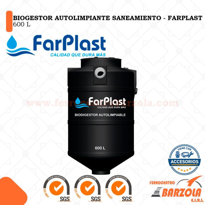 BIOGESTOR Autolimpiante Saneamiento 600L