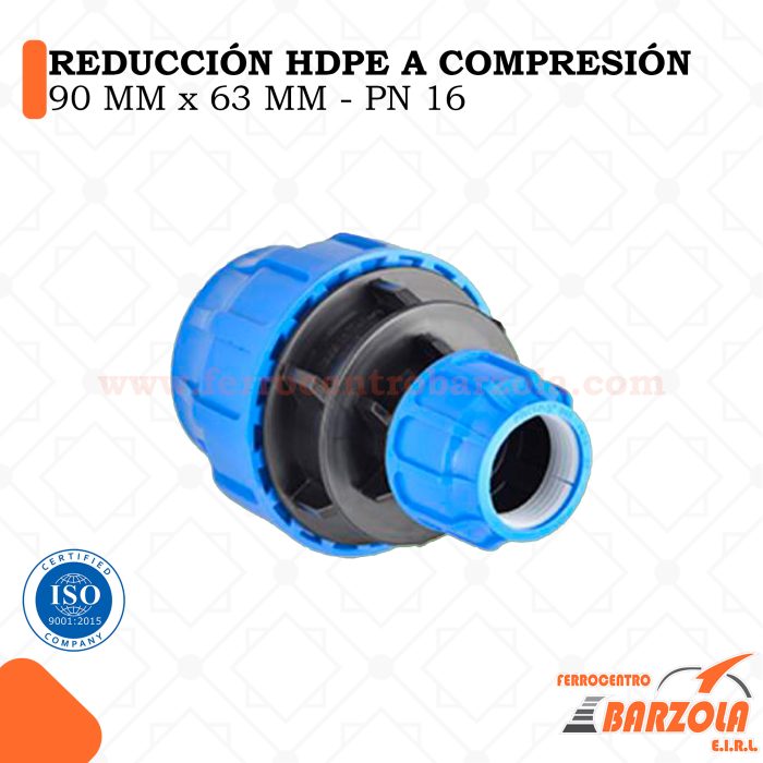 Reducción HDPE a Compresión 90mm x 63mm