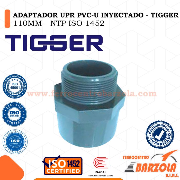 Adaptador UPR PVC-U Inyectado 110mm - TIGGER