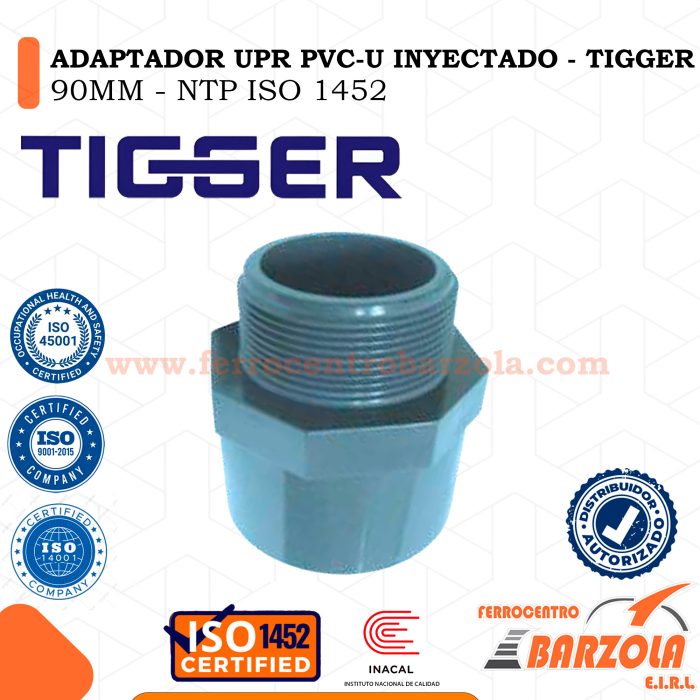 Adaptador UPR PVC-U Inyectado 90mm - TIGGER