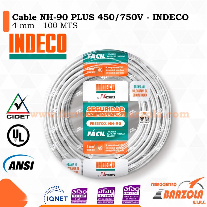 Cable NH-90 PLUS  450/750 V 4MM BLANCO - INDECO