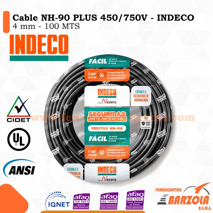 Cable NH-90 PLUS  450/750 V 4MM NEGRO - INDECO