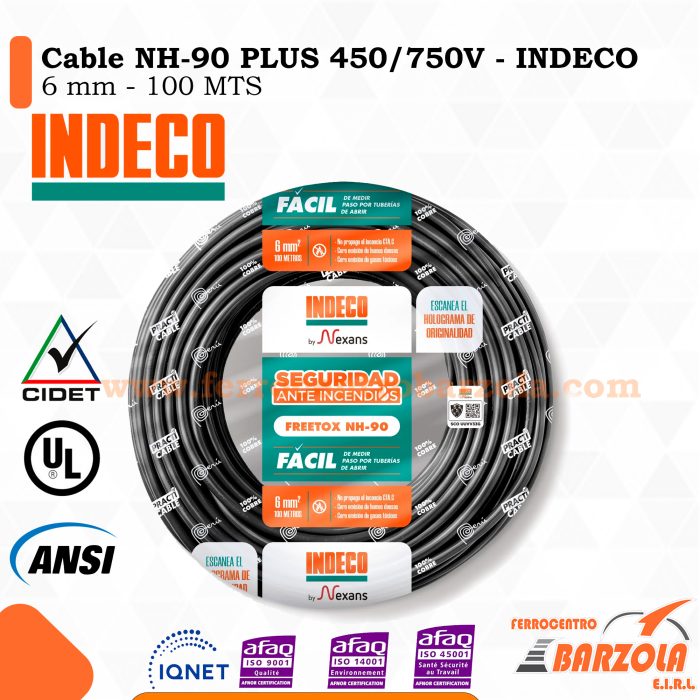 Cable NH-90 PLUS  450/750 V 6MM NEGRO - INDECO