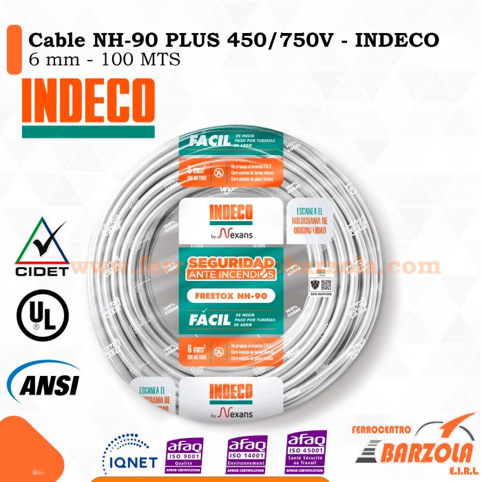 Cable NH-90 PLUS  450/750 V 6MM BLANCO - INDECO