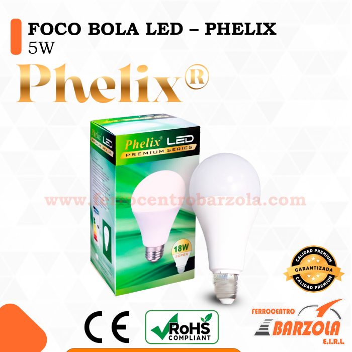 Foco Bola LED 5 W (Caja x 100) – PHELIX