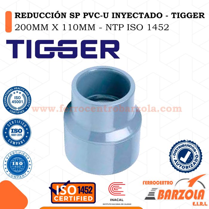 Reducción SP PVC-U Inyectado 200mm X 110mm - TIGGER