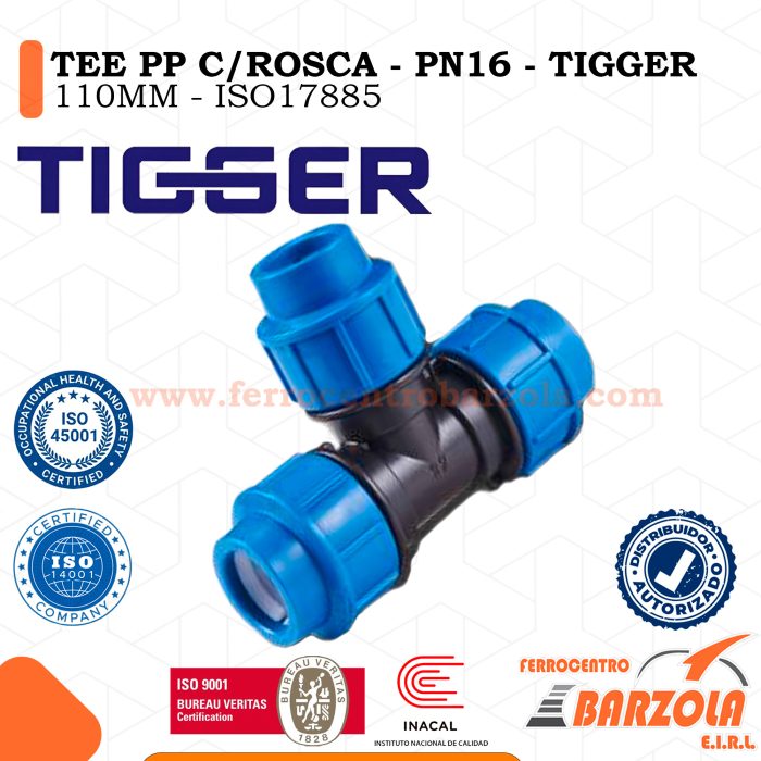 Tee PP Con Rosca 110MM - PN16 - TIGGER