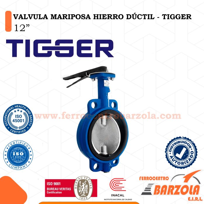 Válvula Mariposa Hierro Dúctil 12"- TIGGER