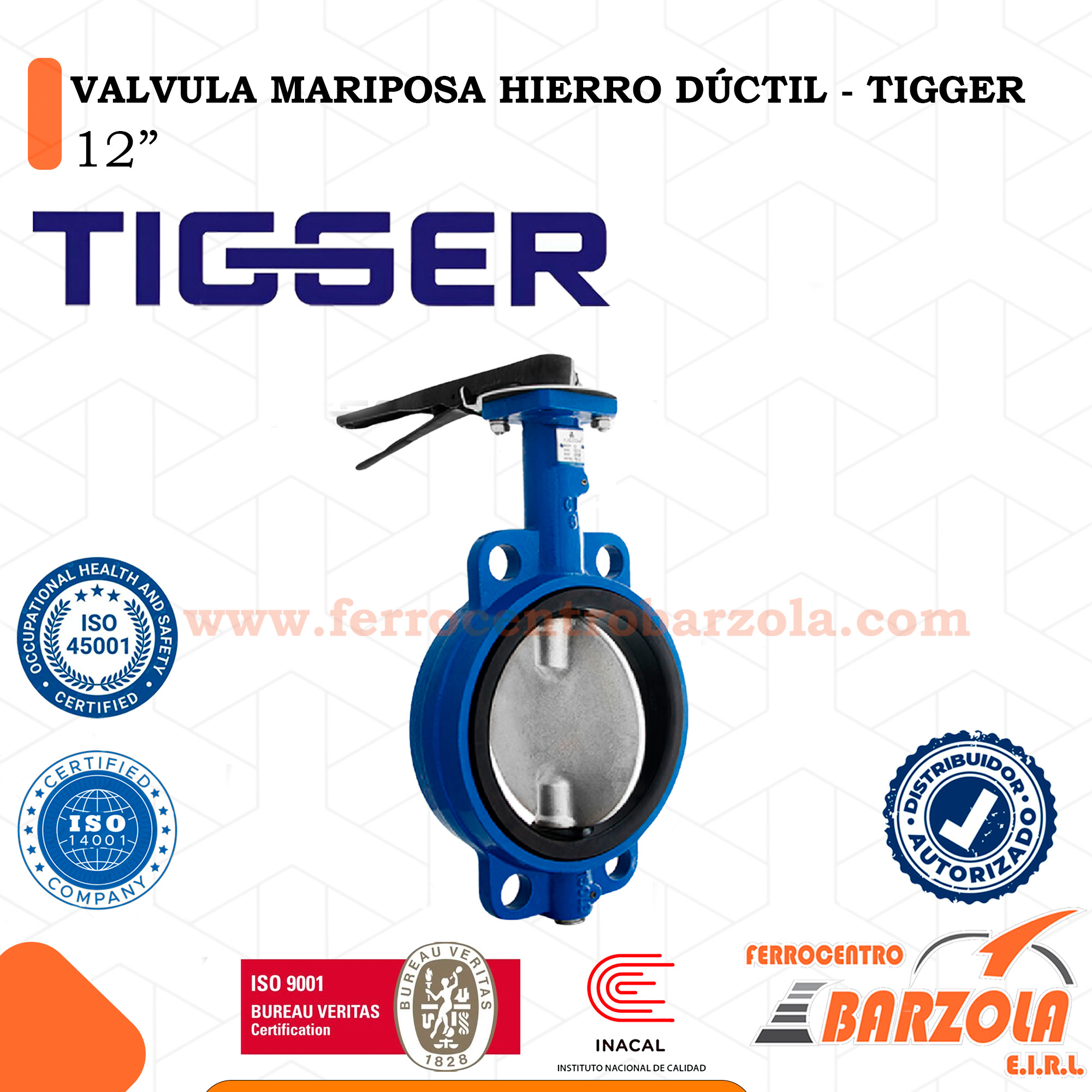 VALVULA MARIPOSA HIERRO DÚCTIL - TIGGER 12