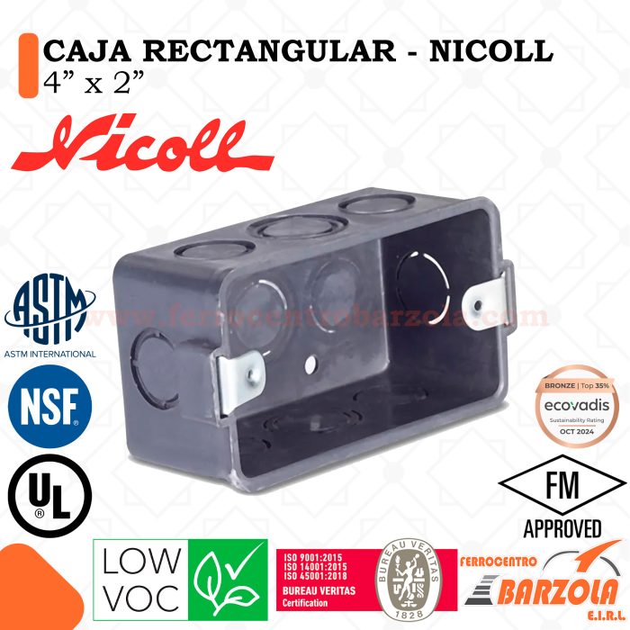 Caja de Pase PVC Rectangular - NICOLL