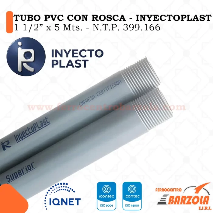 Tubo PVC 1 1/2"x5mt