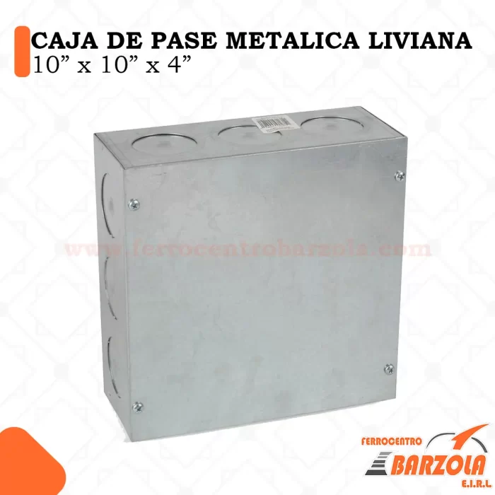 Caja Metálica 10"x10"x4" Liviana