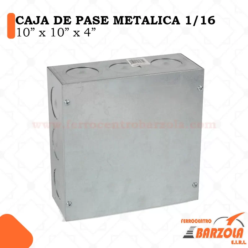 Caja Pase Metálica 10"x10"x4"