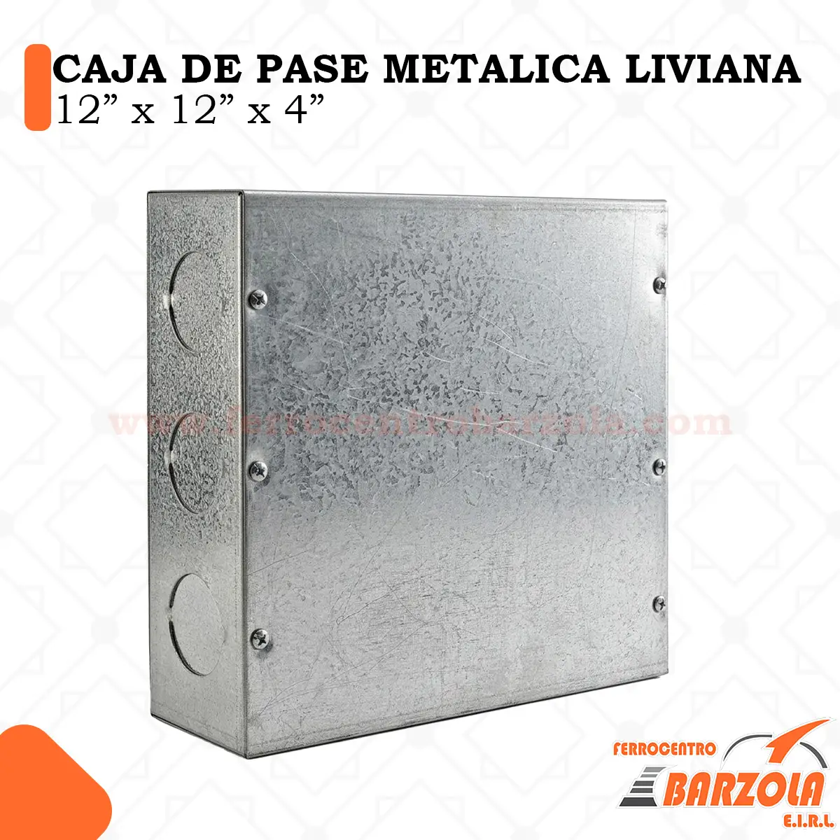 12 12 4 Caja Metálica 12"x12"x4" Liviana
