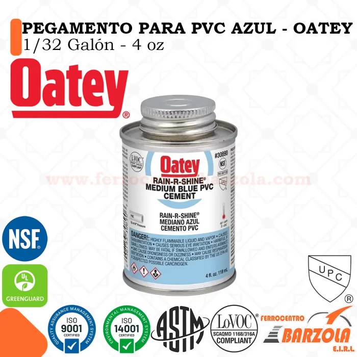 Pegamento Celeste PVC 1/32 RAIN | 4 oz - OATEY