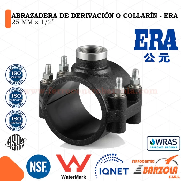 Abrazadera de Derivación o Collarín 25 MM x 1/2" - ERA