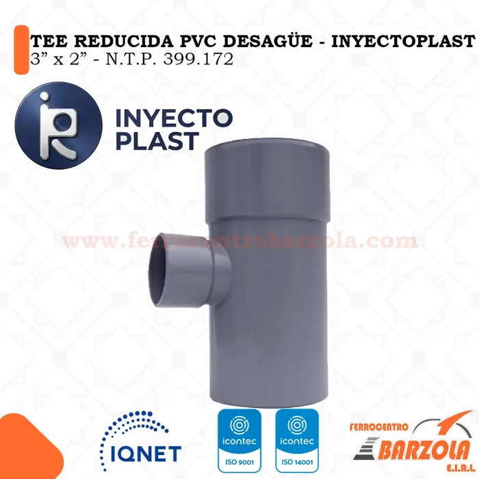 TEE Reducida PVC 3"x2"
