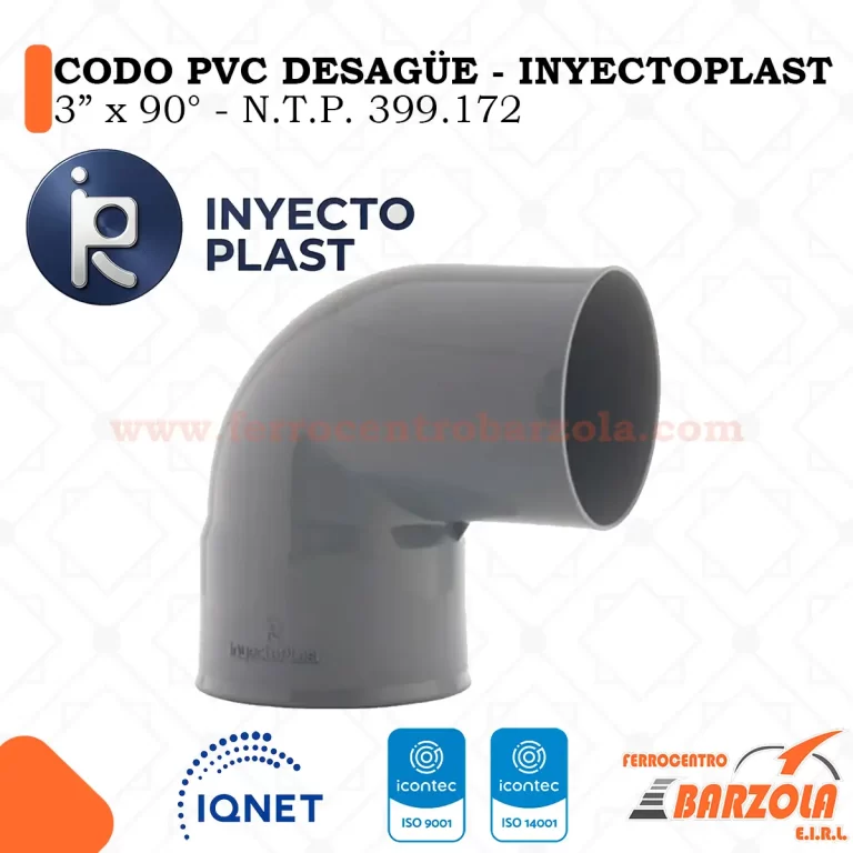 codo PVC Desagüe INYECTOPLAST