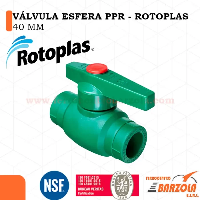 Válvula Esfera PPR 40mm - ROTOPLAS