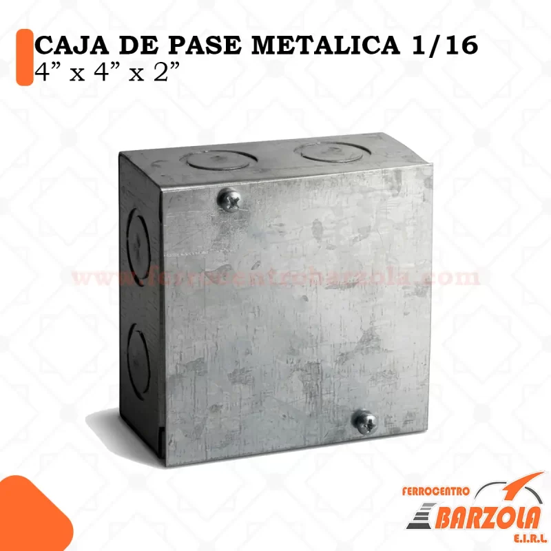 Caja Pase Metálica 4"x4"x2"