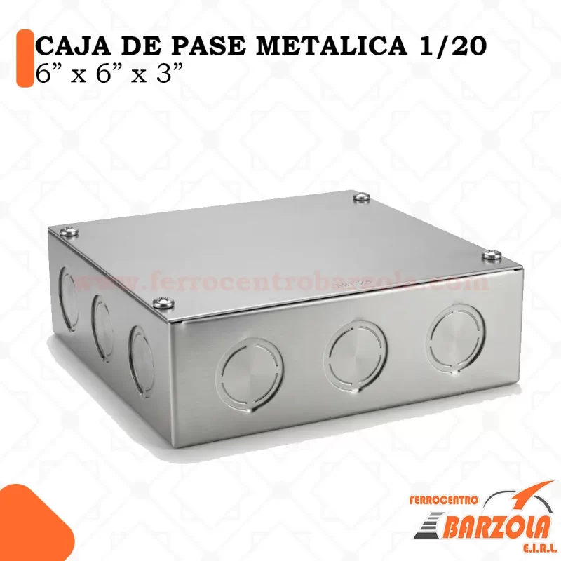 Caja Metálica 6"x6"x3" 1/20