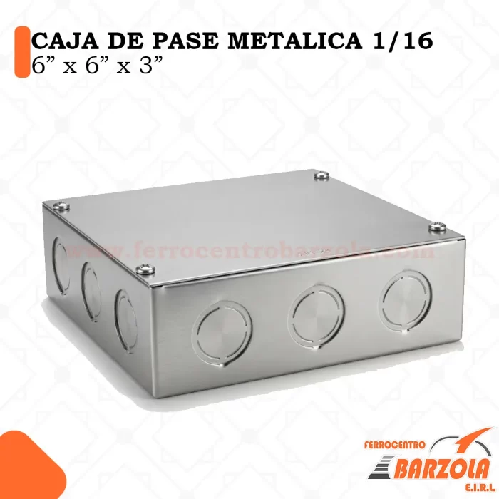 Caja Pase Metálica 6"x6"x3"