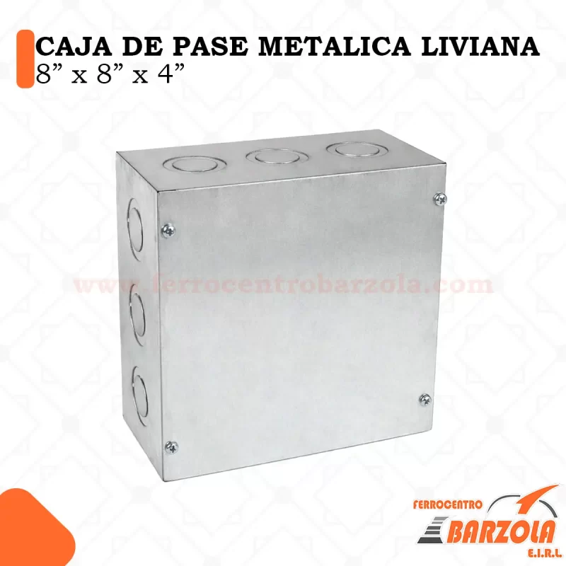 Caja Metálica 8"x8"x4" Liviana