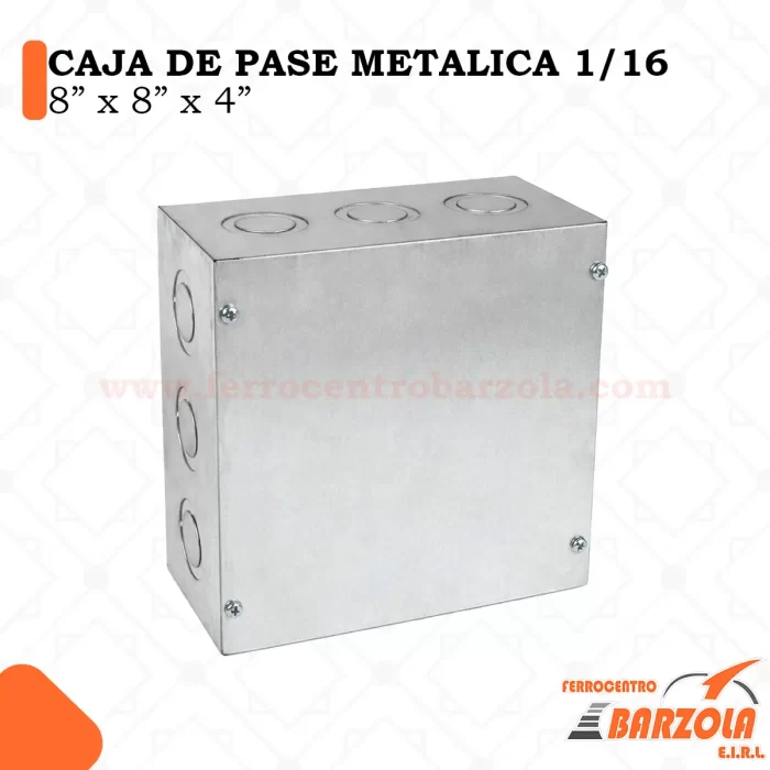 Caja Pase Metálica 8"x8"x4"