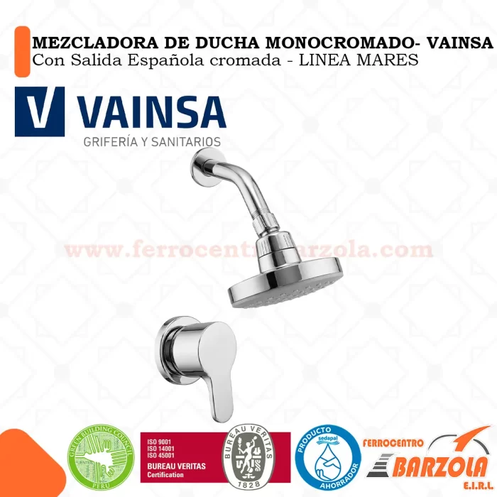 Mezcladora de Ducha MONOCROMADO