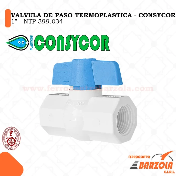 Válvula Paso TERMOPLASTICA 1"- CONSYCOR