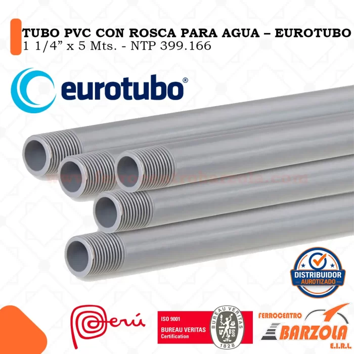 Tubo PVC C/R 1 1/4"x5mts