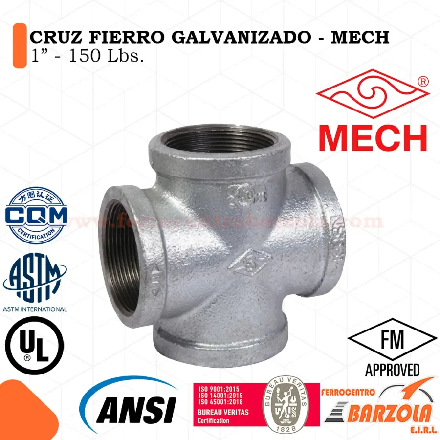 Cruz Fierro Galvanizado 1"