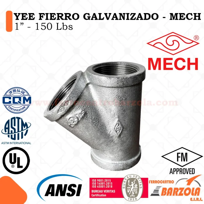 YEE Fierro Galvanizado 1" 150 libras - MECH