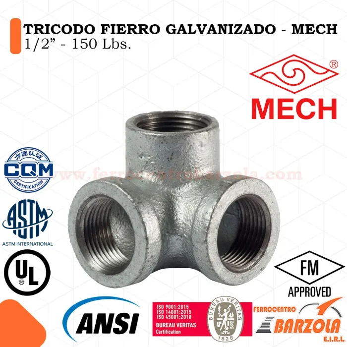 TRICODO Fierro Galvanizado 1/2" 150 libras - MECH