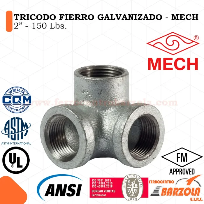 TRICODO Fierro Galvanizado 2" 150 libras - MECH