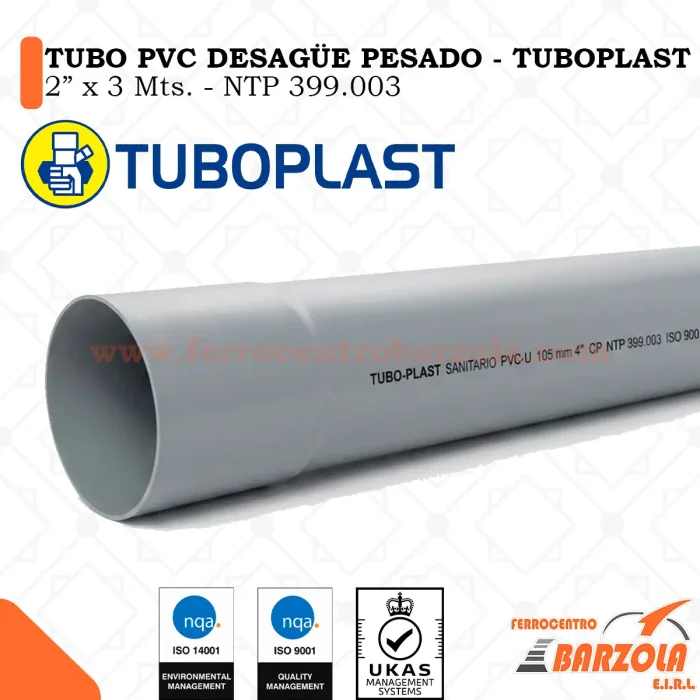 Tubo PVC Desagüe PESADO 2″ x 5 mts – TUBOPLAST