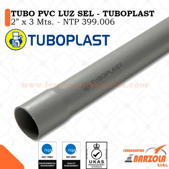 Tubo PVC Luz SEL 1 1/2″ x 3 mts – TUBOPLAST