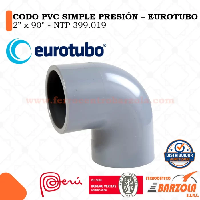 Codo PVC SP 2" x 90" - EUROTUBO