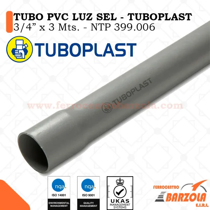 Tubo PVC Luz SEL 1 1/2″ x 3 mts – TUBOPLAST