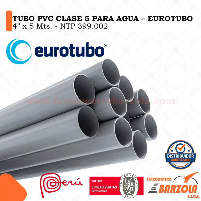 Tubo PVC Clase5 4"x5mts