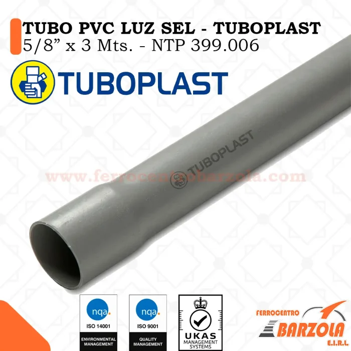 Tubo PVC Luz SEL 1 1/2″ x 3 mts – TUBOPLAST
