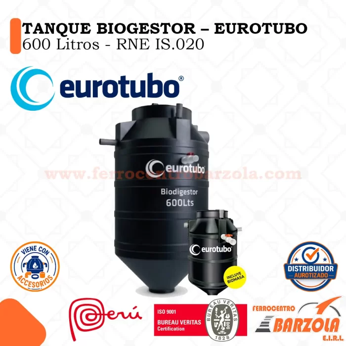 Tanque BIOGESTOR 600 L - EUROTUBO