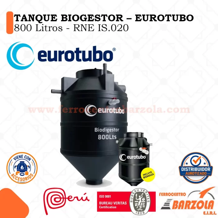 Tanque BIOGESTOR 800 L - EUROTUBO