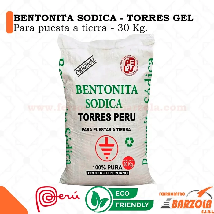 BENTONITA SODICA - Para puesta a tierra 30kg - TORRES GEL