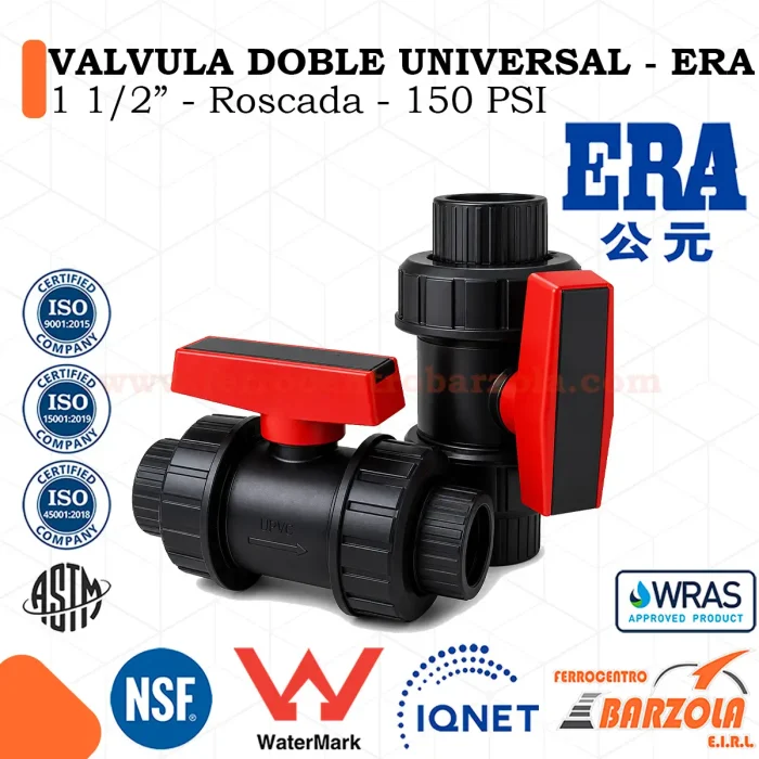 Válvula Doble Universal 1 1/2" Roscada 150 PSI - ERA